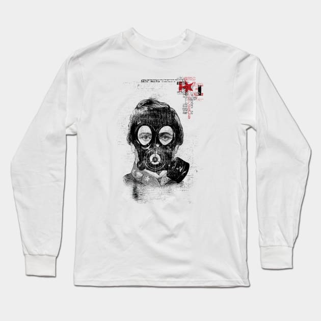 Gas Mask Man Long Sleeve T-Shirt by RepubliRock